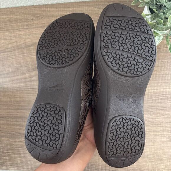 NWOB DANSKO Brown Floral Slide On Shoes - Picture 6 of 6